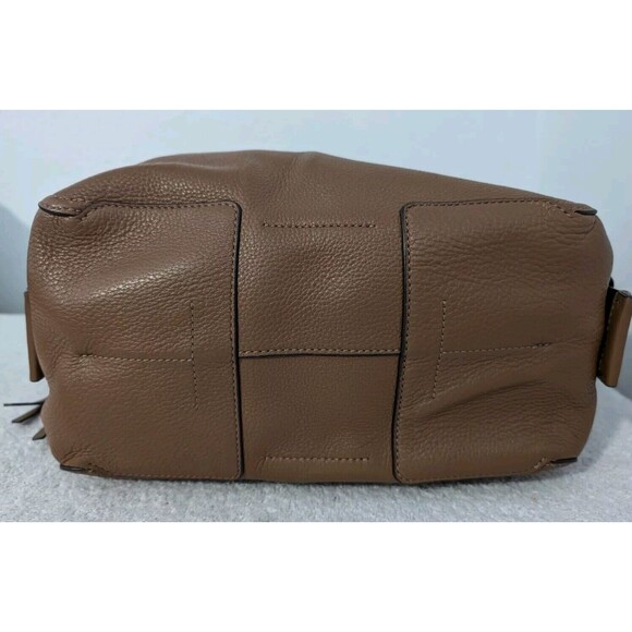 Tory Burch Perry Leather Satchel Bag Brown Moose w/ Red Interior - Picture 12 of 13